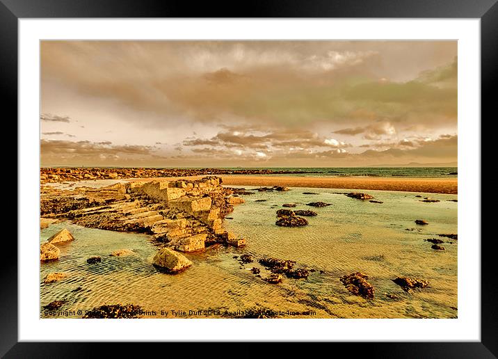 Seamill Beach Towards Arran on River Clyde Framed Mounted Print by Tylie Duff Photo Art