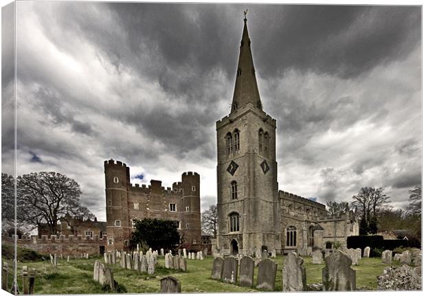 Buckden. Great Tower and St.Marys church Canvas Print by Darren Burroughs