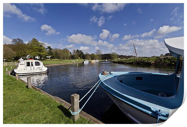 Moored up in Coltishall Print by Paul Macro