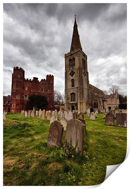 Buckden. Great Tower and St.Marys church Print by Darren Burroughs