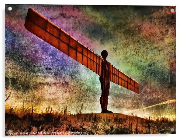 Grunged Angel Of The North Acrylic by Ray Pritchard
