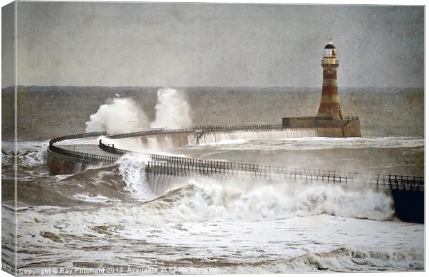 Textured Roker Pier Canvas Print by Ray Pritchard