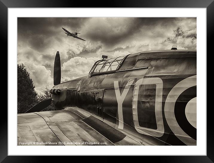 Hurricane and Spitfire Framed Mounted Print by Graham Moore