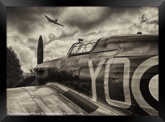 Hurricane and Spitfire Framed Print by Graham Moore