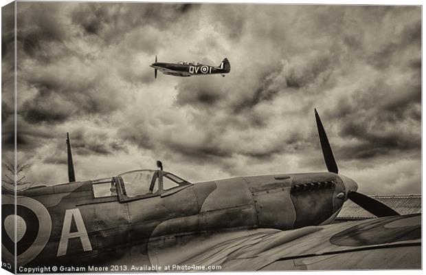 Spitfire flypast Canvas Print by Graham Moore