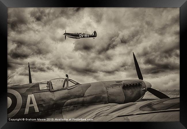 Spitfire flypast Framed Print by Graham Moore