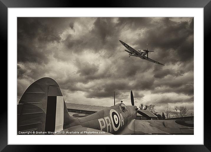 Spitfires Framed Mounted Print by Graham Moore