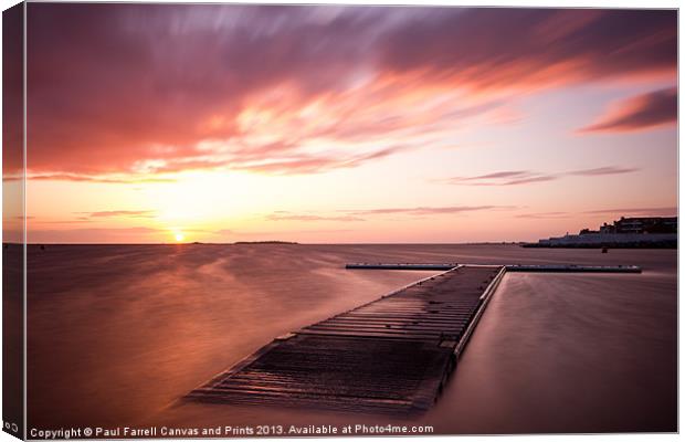 West Kirby marine lake sunset Canvas Print by Paul Farrell Photography