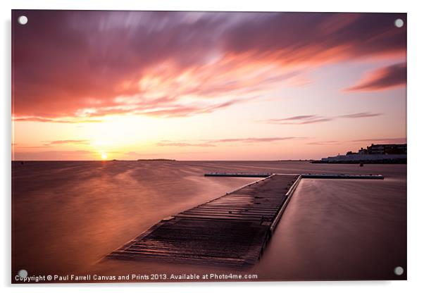 West Kirby marine lake sunset Acrylic by Paul Farrell Photography