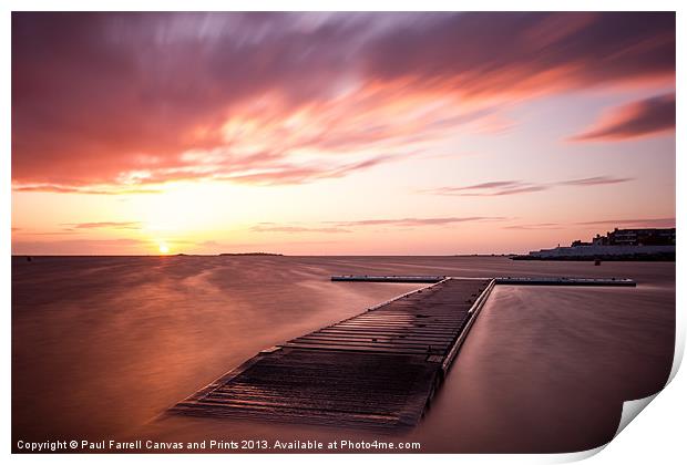 West Kirby marine lake sunset Print by Paul Farrell Photography