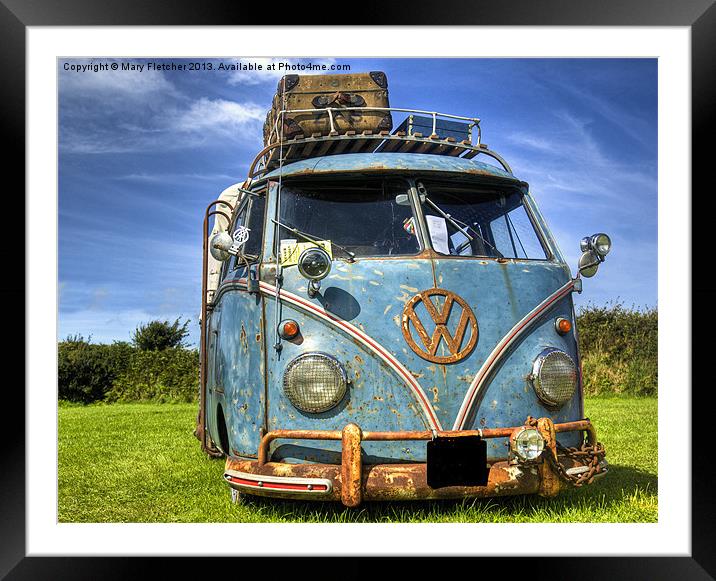 VW camper van Framed Mounted Print by Mary Fletcher