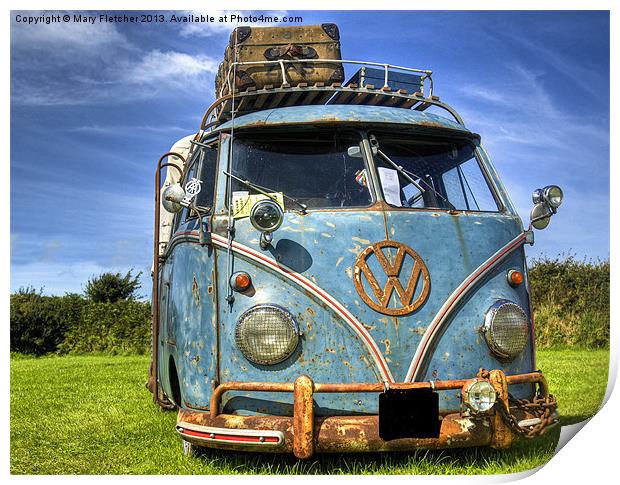 VW camper van Print by Mary Fletcher