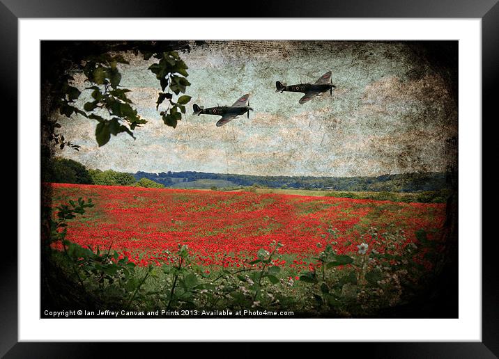 Over The Poppy Field Framed Mounted Print by Ian Jeffrey