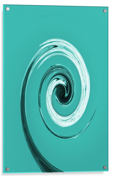 Nelsons Column Abstract Turquoise Acrylic by Chris Day