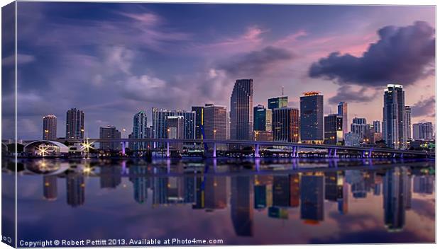 Miami Skyline II Canvas Print by Robert Pettitt