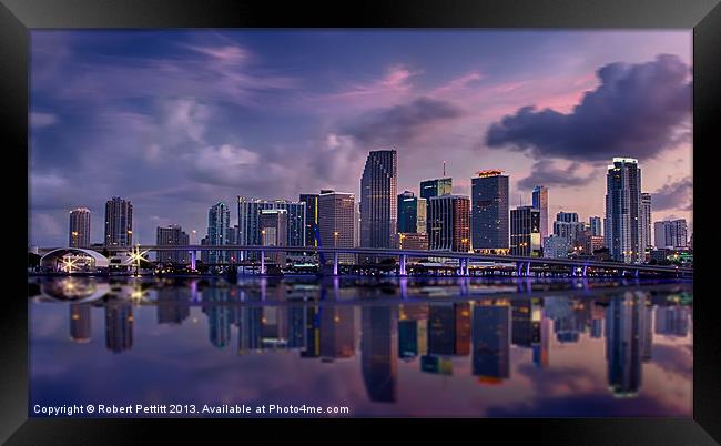 Miami Skyline II Framed Print by Robert Pettitt