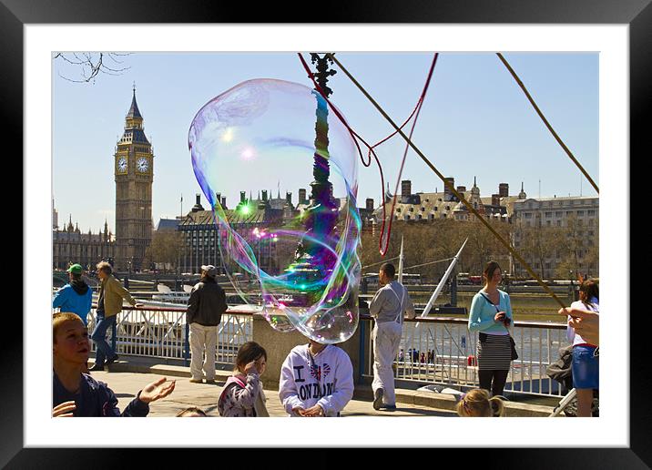 Bubbles Big Ben Framed Mounted Print by David French