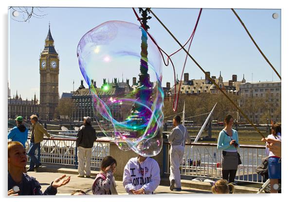 Bubbles Big Ben Acrylic by David French