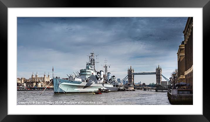 The Boat, Bridge & Tower Framed Mounted Print by David Tinsley