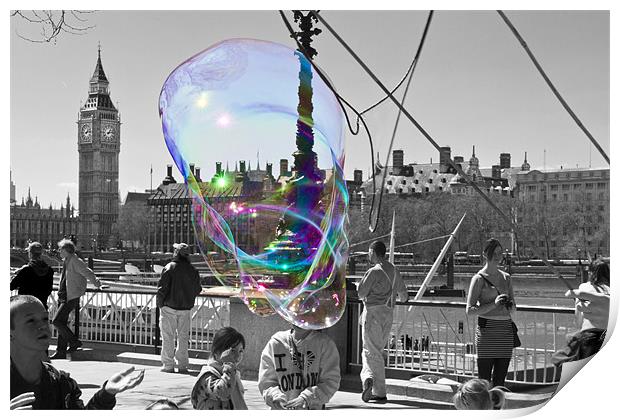 Bubbles Big Ben Print by David French