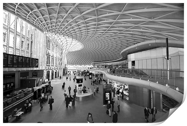 Kings Cross railway station London BW Print by David French