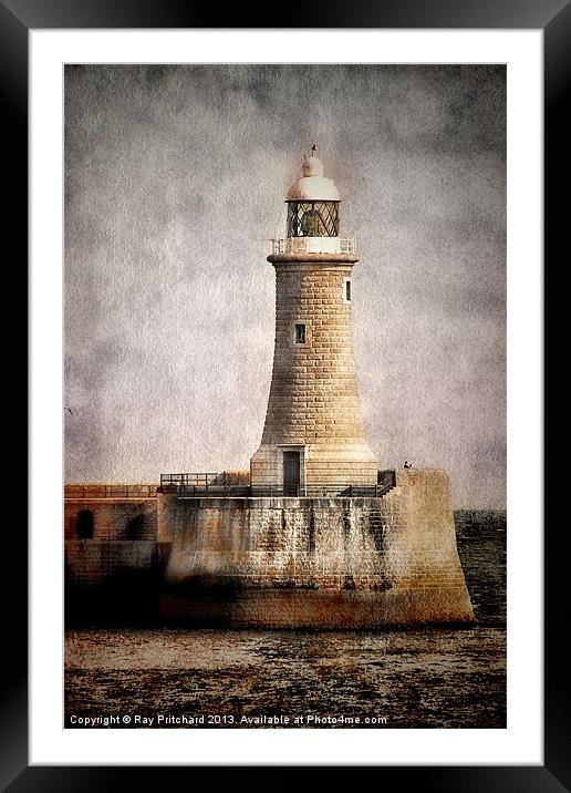 Tynemouth Lighthouse Framed Mounted Print by Ray Pritchard