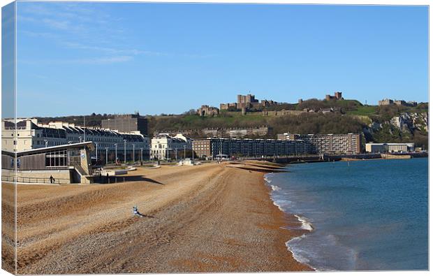 Dover seafront and castle Canvas Print by Colin Habbershaw