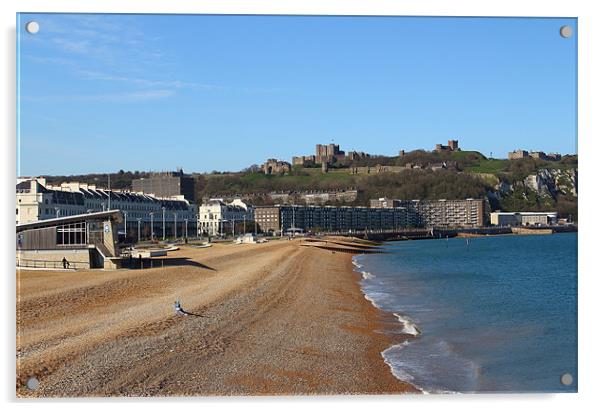Dover seafront and castle Acrylic by Colin Habbershaw