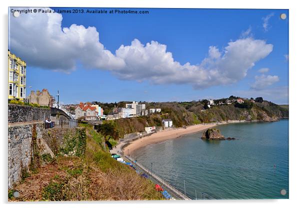 North Beach, Tenby Acrylic by Paula J James