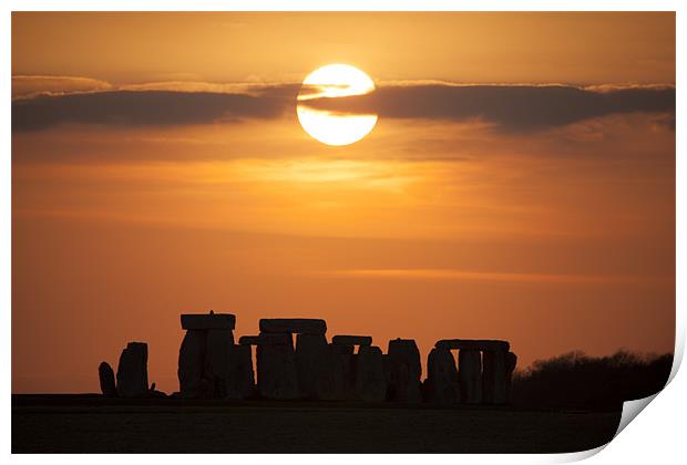 Stonehenge Sunset Print by Simon West