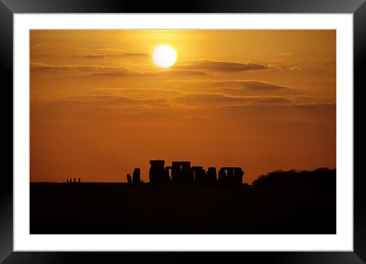 Stonehenge Sunset Framed Mounted Print by Simon West