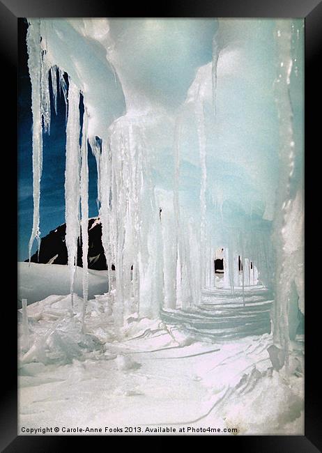 Ice Cave Cape Hallett Antarctica Framed Print by Carole-Anne Fooks