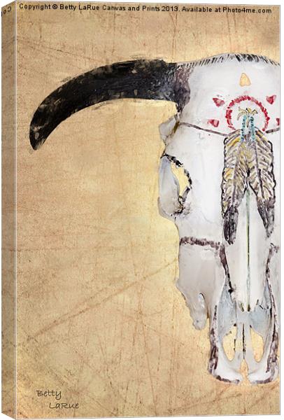 Indian Cow Skull #2 Canvas Print by Betty LaRue