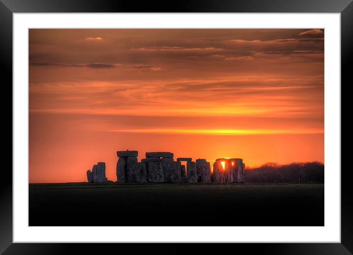 Stonehenge Sunset Framed Mounted Print by Simon West