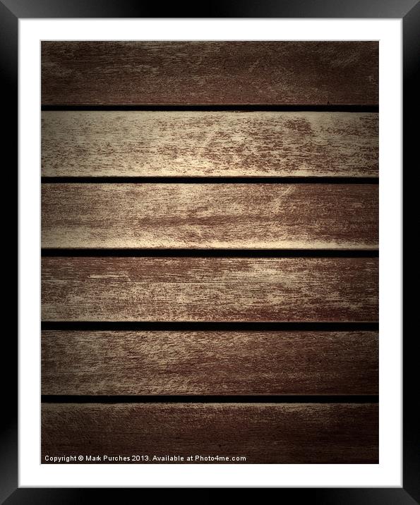 Vintage Retro Wood Texture Background Framed Mounted Print by Mark Purches