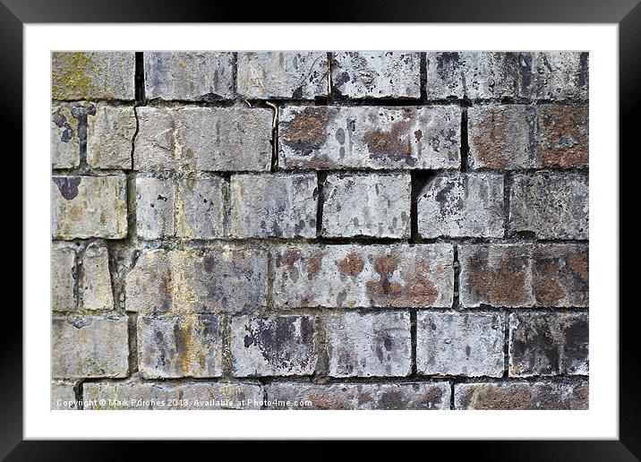 Weathered Old Brick Wall Texture Framed Mounted Print by Mark Purches