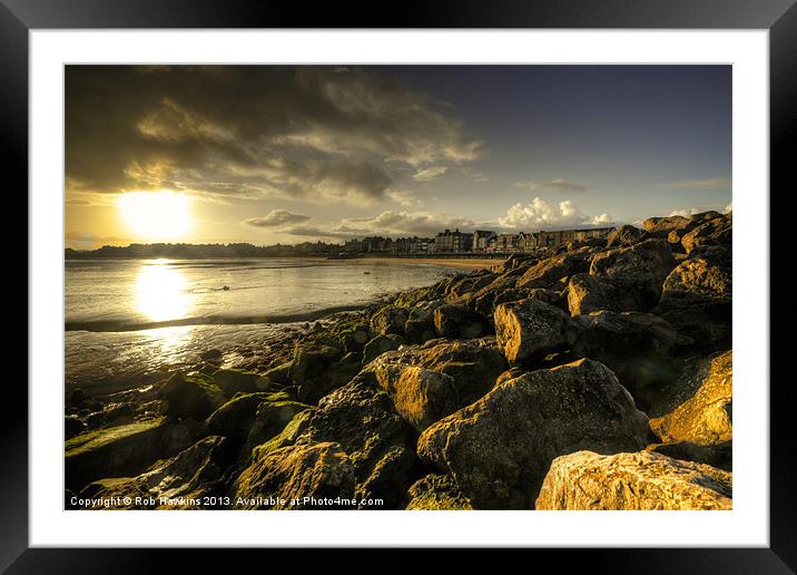 Morecambe Beach at Sunrise Framed Mounted Print by Rob Hawkins
