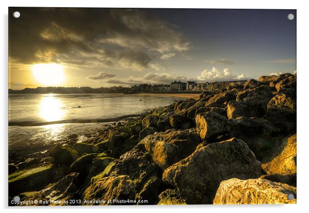 Morecambe Beach at Sunrise Acrylic by Rob Hawkins
