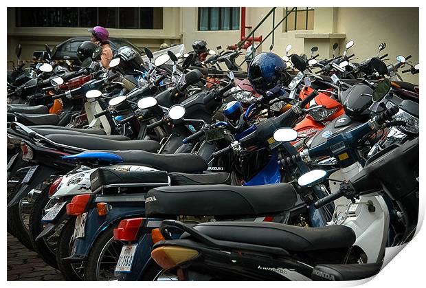 Parking Cambodian Style Print by Mark Llewellyn