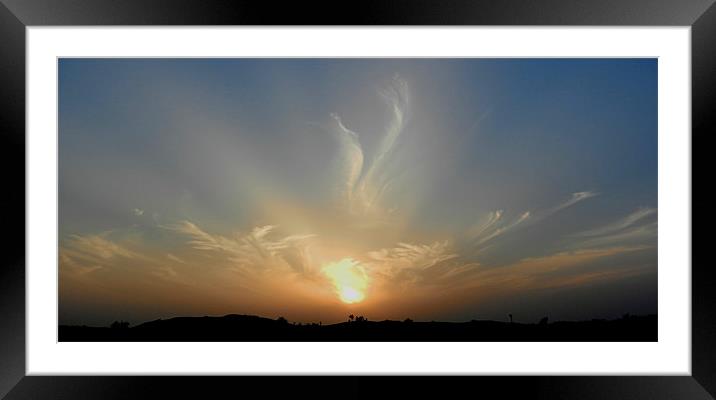 Sunset In Sahara Desert Framed Mounted Print by Sajitha Nair