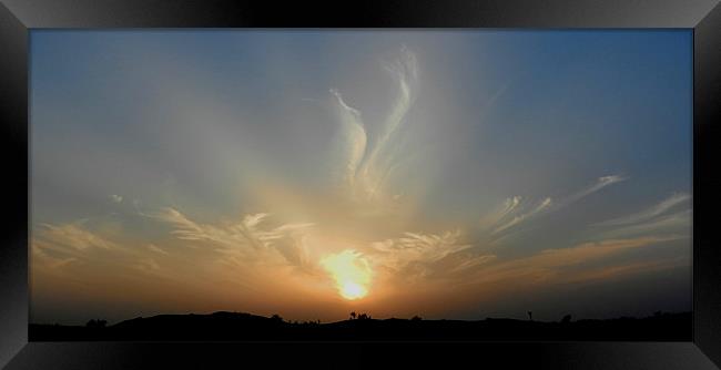 Sunset In Sahara Desert Framed Print by Sajitha Nair