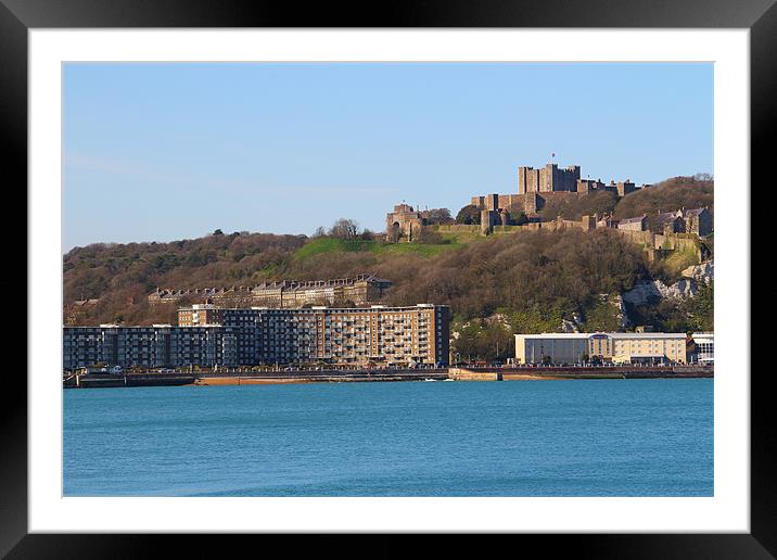 View of Seafront & Dover Castle Framed Mounted Print by Colin Habbershaw