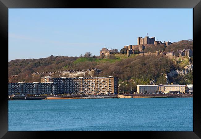 View of Seafront & Dover Castle Framed Print by Colin Habbershaw