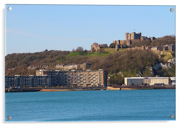 View of Seafront & Dover Castle Acrylic by Colin Habbershaw