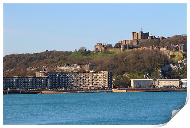 View of Seafront & Dover Castle Print by Colin Habbershaw