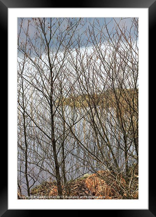 Beautiful Lake District View Through Bare Branches Framed Mounted Print by Mark Purches