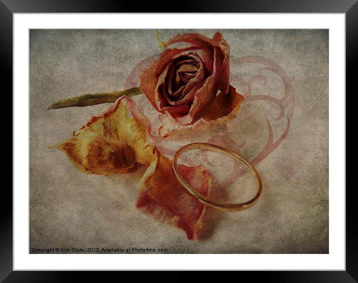 Hearts and Flowers Framed Mounted Print by Kim Slater
