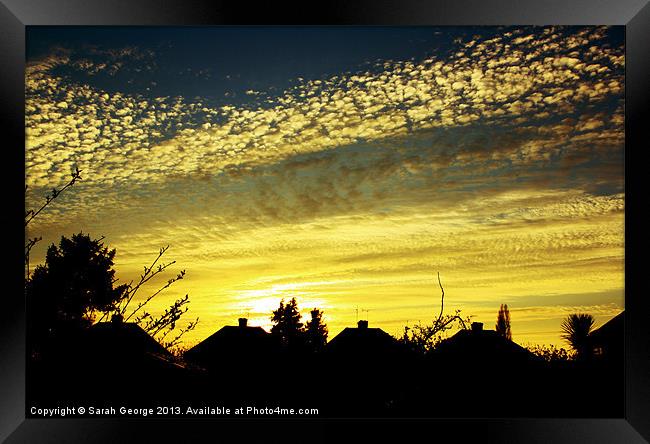 Rooftop Sunset Framed Print by Sarah George