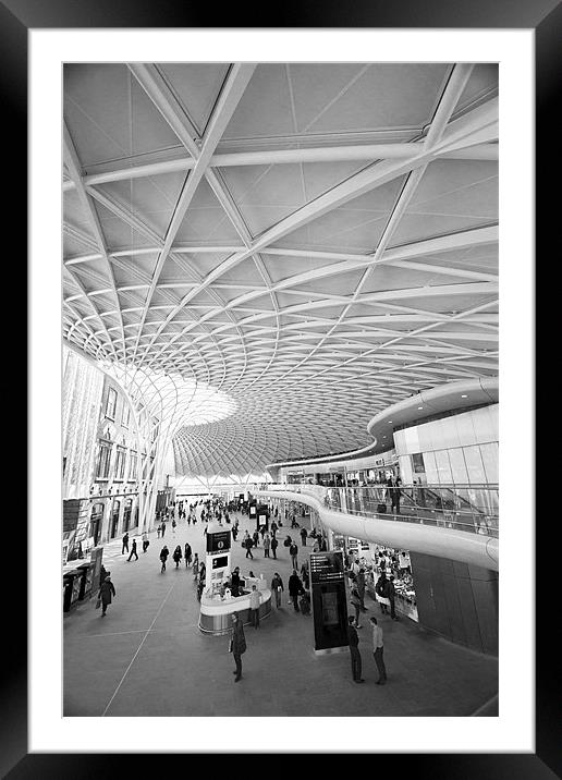 Kings Cross railway station London BW Framed Mounted Print by David French