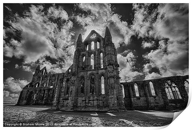Whitby Abbey from the north Print by Graham Moore